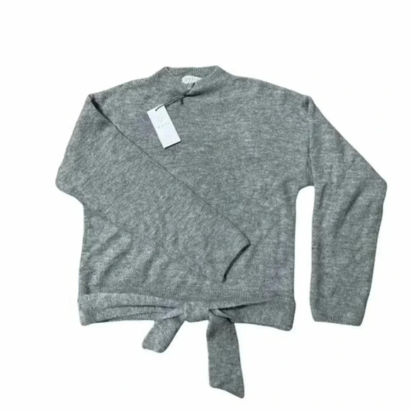 WAYF Mock Neck Tie Waist Gray Sweater XS - Picture 2 of 7